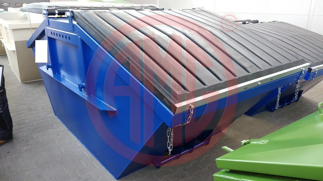 7 cbm symmetrisch mit Kunststoffdeckeln neue DIN