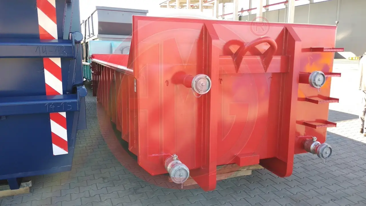 15 m3 | L:6.5 Abrollmulde mit wasserdichter Pendelklappe